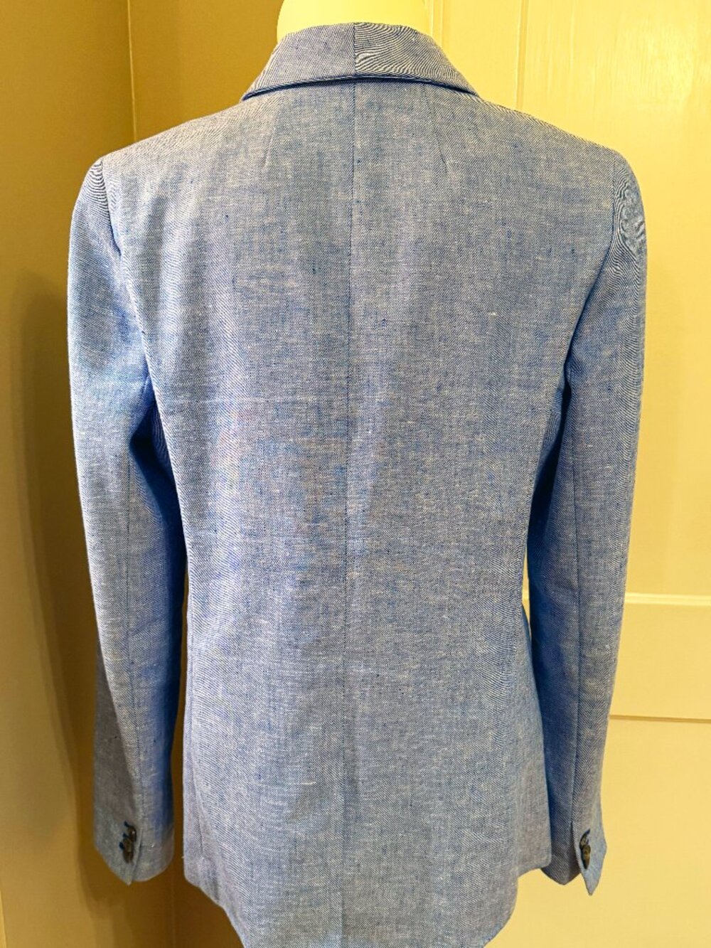 J.Crew Parke Light Chambray Blue Linen Shawl Collar Blazer Sz 12T - Picture 4 of 14